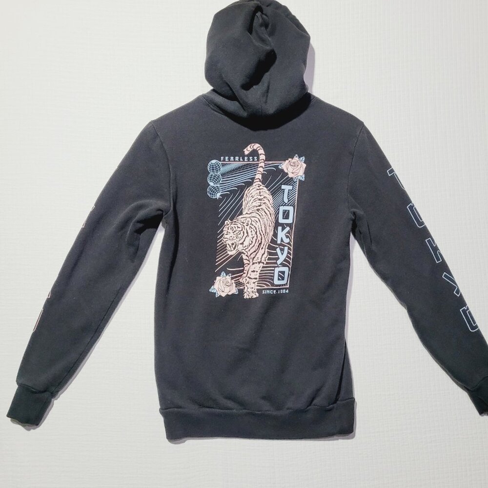 Women's XS (30-32) NOBO Black Tokyo Graphic 1984 Tiger Japanese Japan Hoodie
